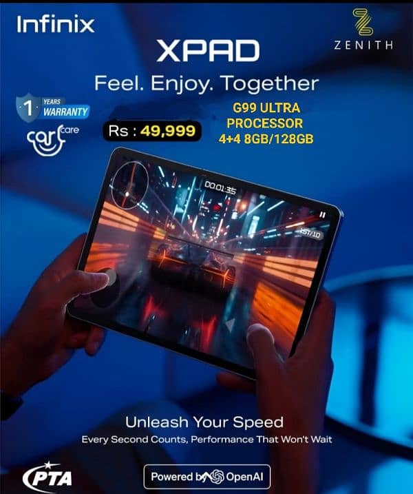 NEW INFINIX PAD 11" 4+4 8GB/128GB G99 PROCESSOR I YEAR WARRANTY PTA AP 1