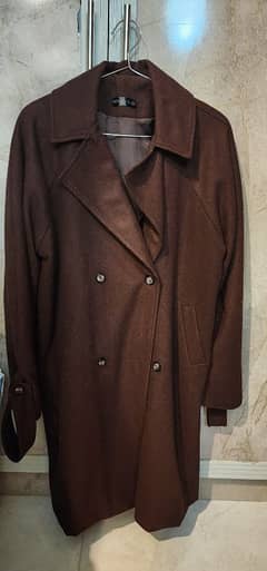 Dark brown Unisex wool long coat