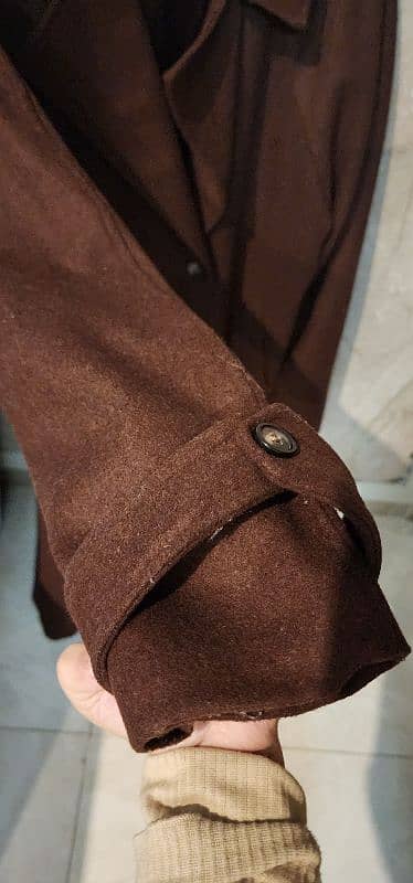 Dark brown Unisex wool long coat 3