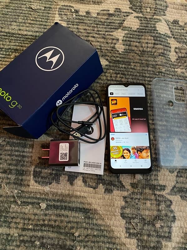 motorolla g30 pta approved box and charger 4gb ram 128gb memory 3