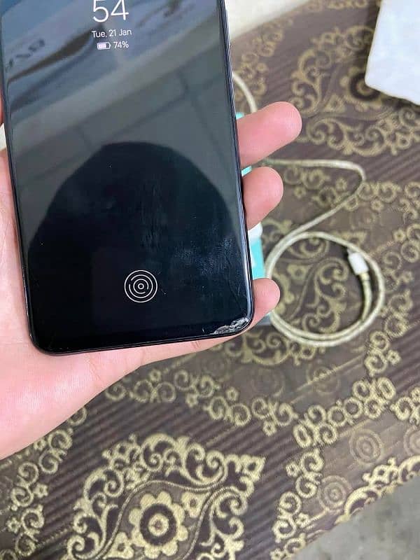 Oppo reno 5 with Box charger Minor glass break from corner 4