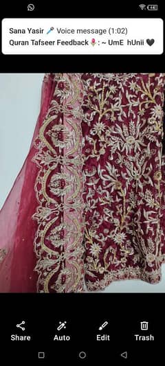 mahroon lehnga customized from Mohsin son's