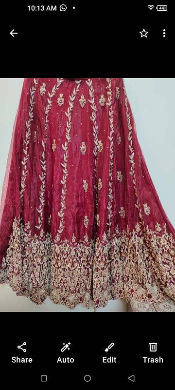 mahroon lehnga customized from Mohsin son's 2