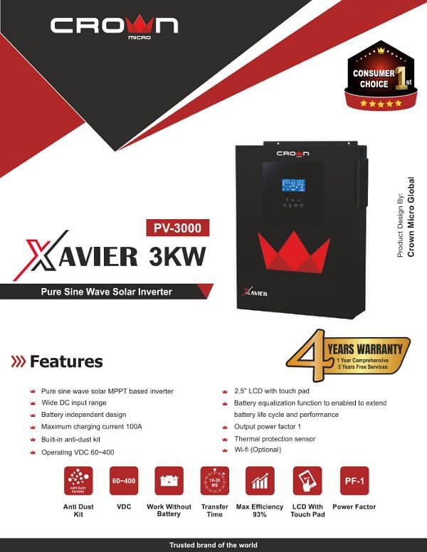 Xavier 4kw wifi with dual out put, Xavier 3kw and Knox krypton 2