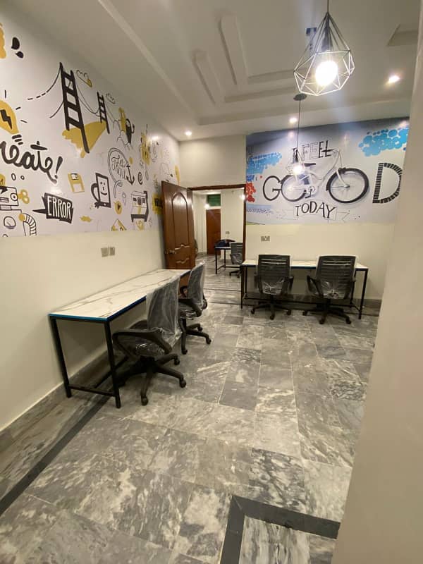 Furnish Office for rent in Johar Town for (Call center + Software house + Marketing office and other setup as you want) 10