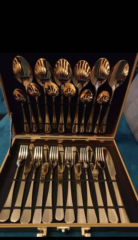 PRICE 8999. . . . Elegant 24pcs Stainless Steel Cutlery Set 0