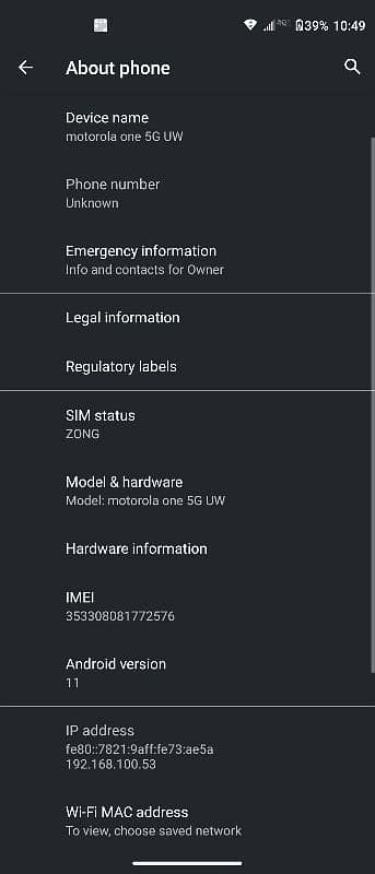 Motorola Once 5g 4GB AnD 128GB 4