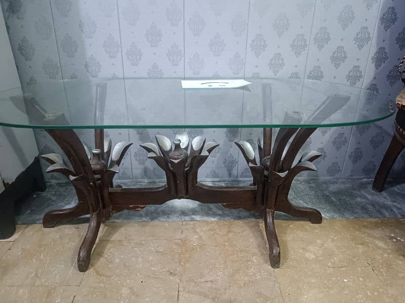 wooden table with mirror top 4