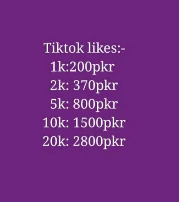 TikTok likes 100rs 1