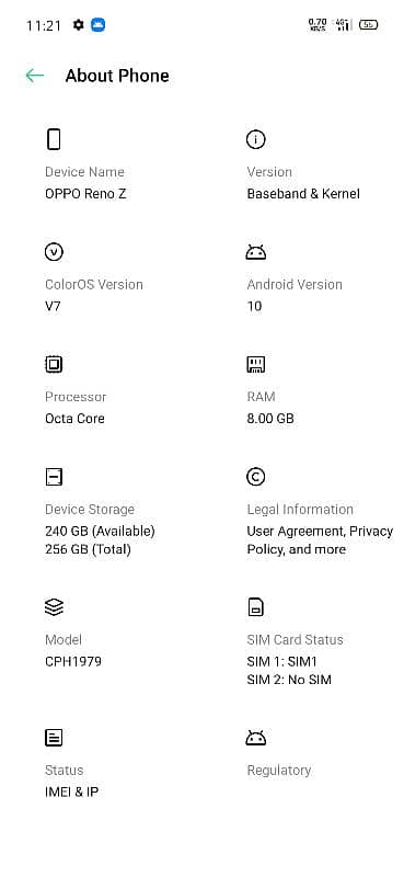 oppo Reno Z  8/256 pta official apporved 2