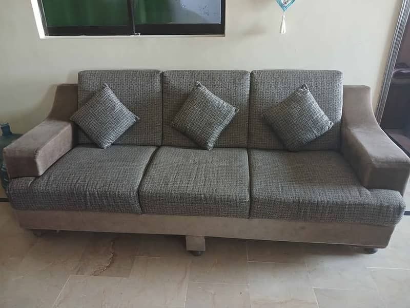 7 seater sofa set grey and brown 0