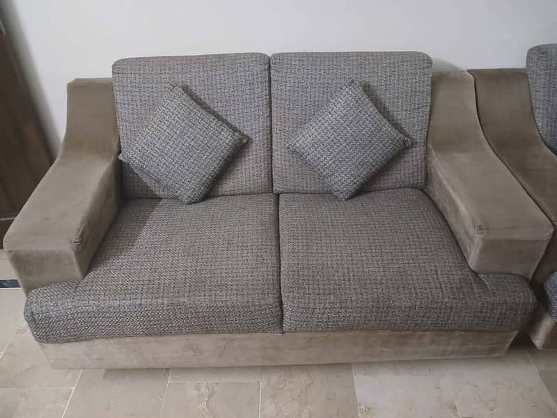 7 seater sofa set grey and brown 1