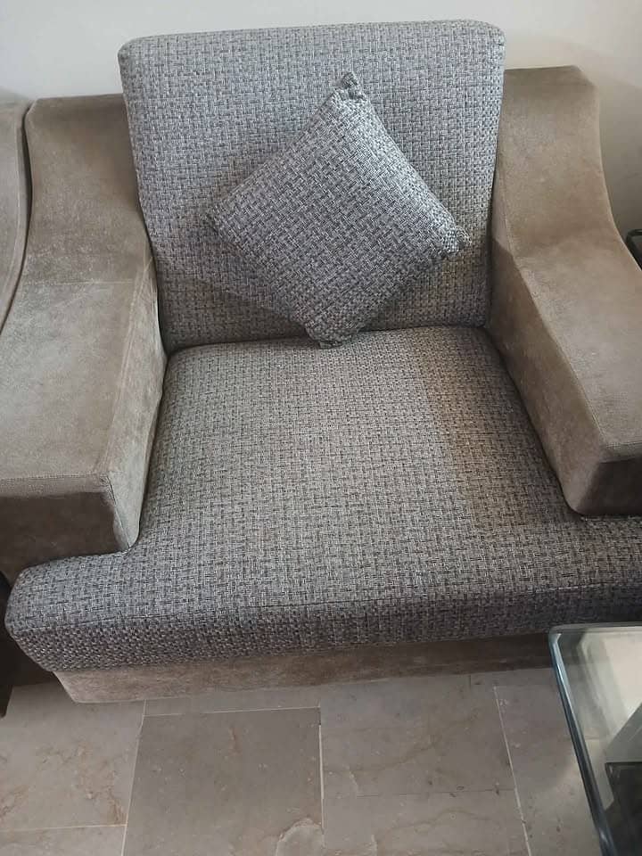 7 seater sofa set grey and brown 2