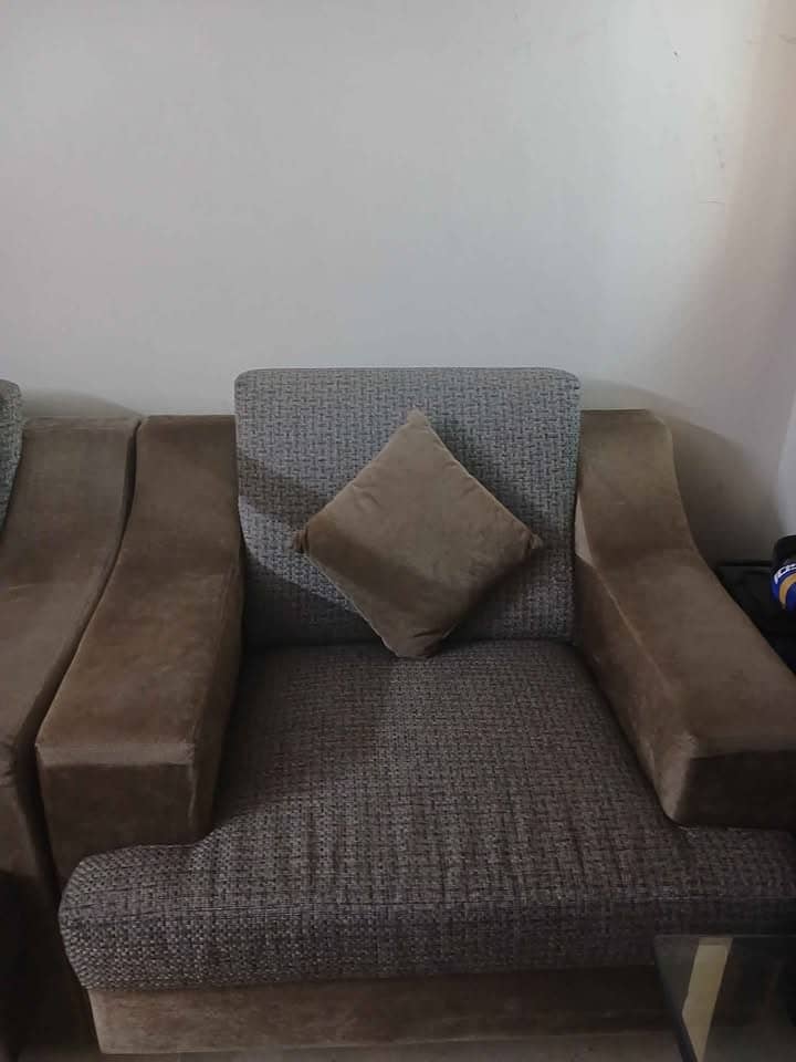 7 seater sofa set grey and brown 3