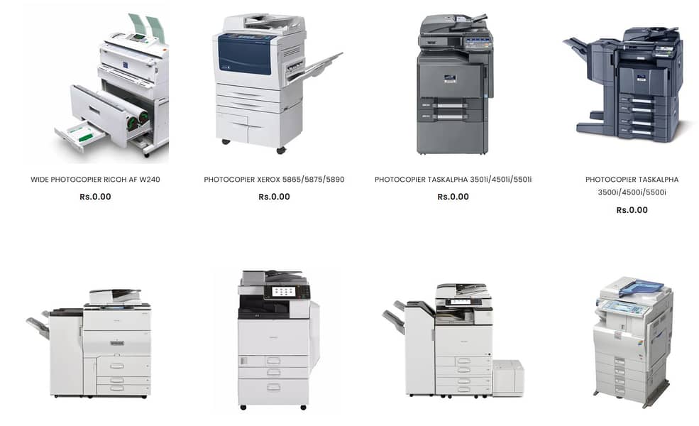 HP, Richo, Xerox, Konika Minolta, Kyocera Printers + Photocopiers 1