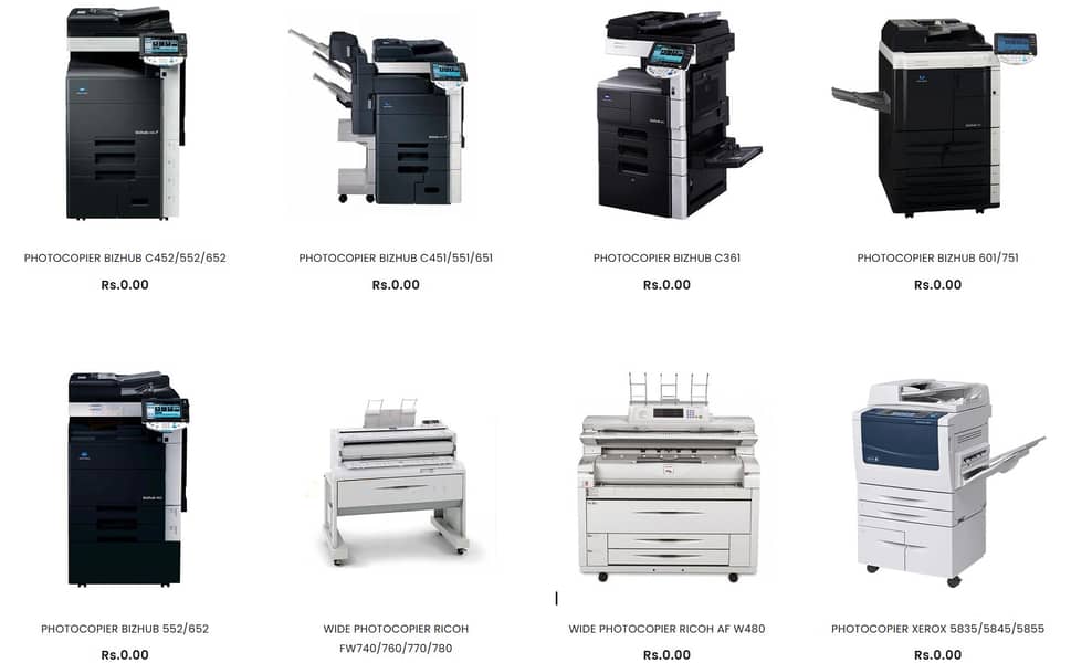 HP, Richo, Xerox, Konika Minolta, Kyocera Printers + Photocopiers 4