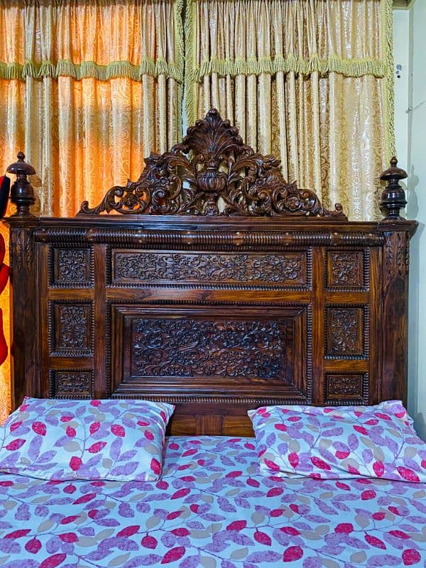 King Size Bed Set Pure Wooden 2