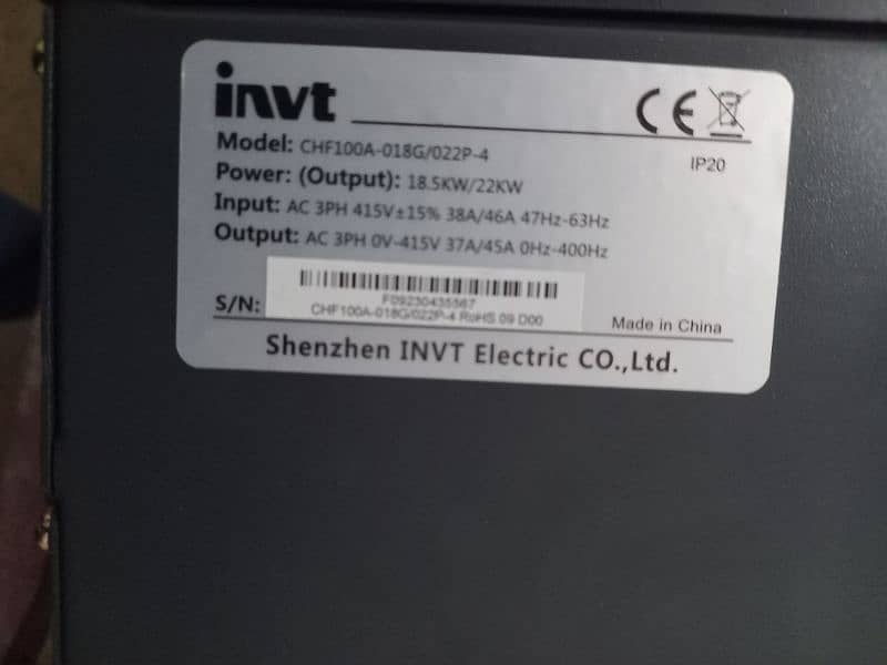 18.5 - 22.5kw Invt VFD for solar and motors 1