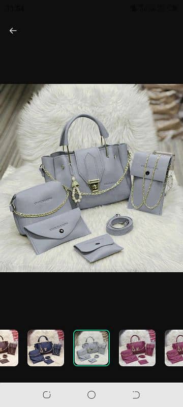 Stylish Faux Leather Hand Bags Set for Girls -5 Pcs Collection 2