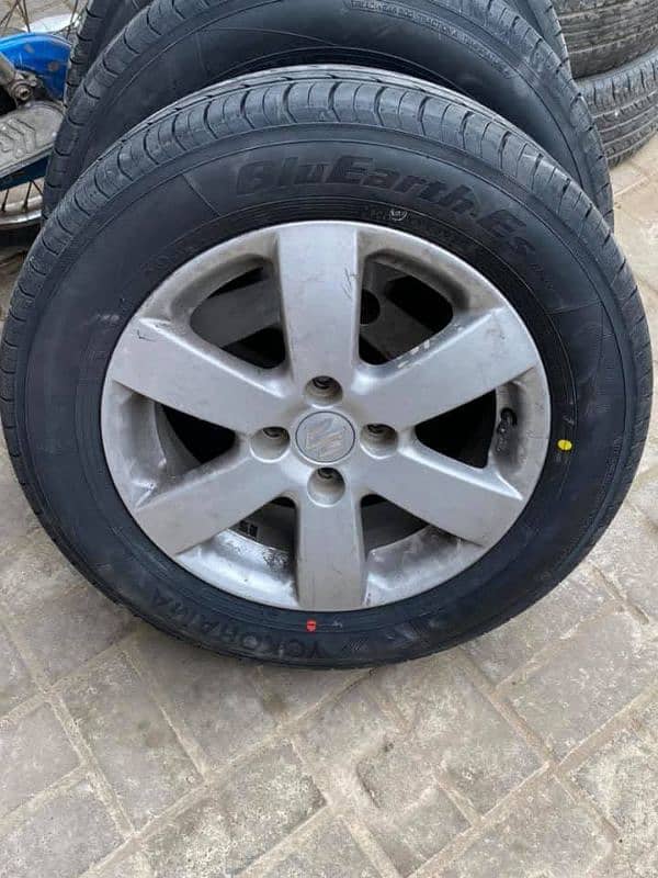 Tyres rims wheels ghandara panther dunlop mira alto mehran swift civic 2