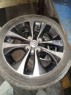 Suzuki new cultus AlloyRim Tyres for sale 4 Rims and 5 Tyres