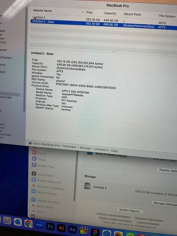 Macbook pro 2019 i9 16gb 500gb 4gb amd graphics card 8