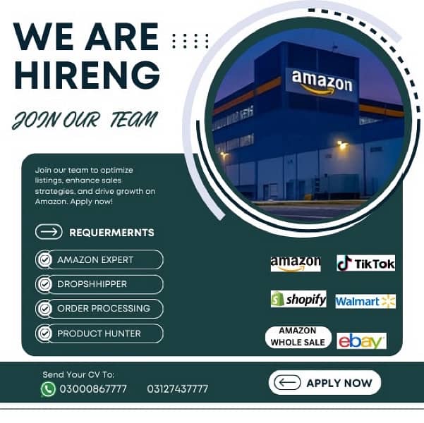 Amazon Walmart Shopify Tiktok Etsy Jobs Available 2