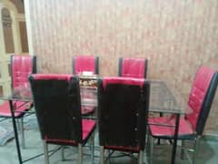 Dinning table with 6 chairs urgent sale negotiable