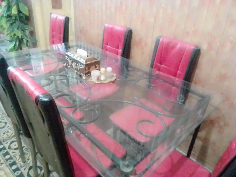 Dinning table with 6 chairs urgent sale negotiable 1