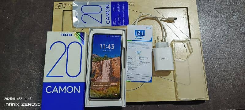 TECNO CAMON 20 (8+8/256) (10/10) WITH ALL UNTOUCH ACCESSORIES AND BOX 0