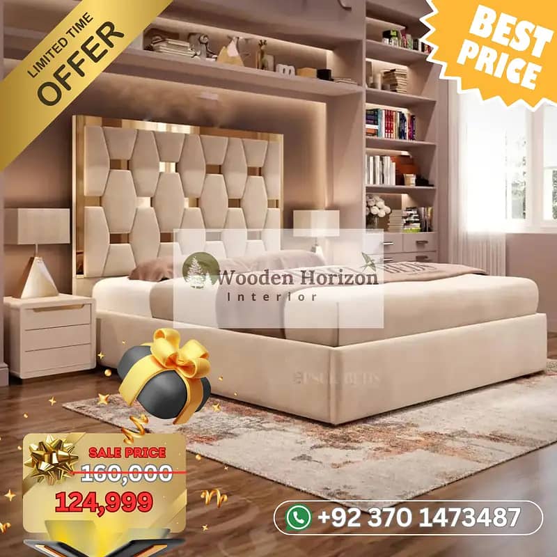 Bed Set/ King Size bed /wooden bed /double bed /poshish bed/furniture 0