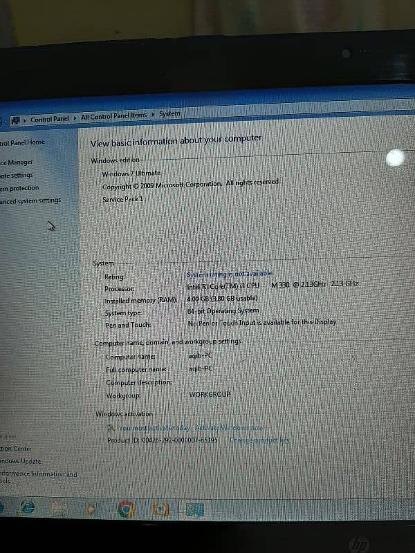 Core I3   2 Generation 10by10 condition 2