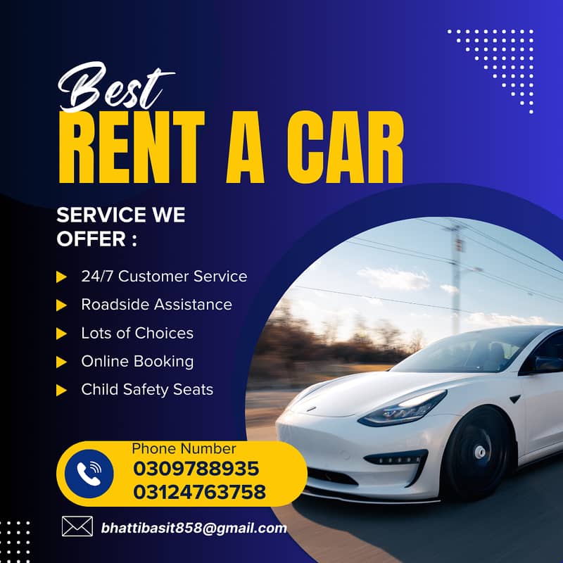 RENT A CAR | CAR RENTAL SERVICE | Karachi To all Pakistan Service 24/ 9