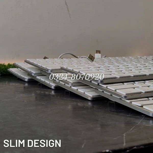 Apple Slim Keyboard Wired White Numeric MacBook iMac Full Size Keypad 3