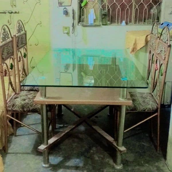 4 chair 3/5 table ka size Good quotation 03070465352 0