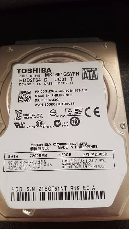 Toshiba Disk Drive 160gb 0