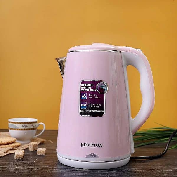 krypton Double Layer Stainless steel Kettle 1.8 Ltr knk6062, pink 0