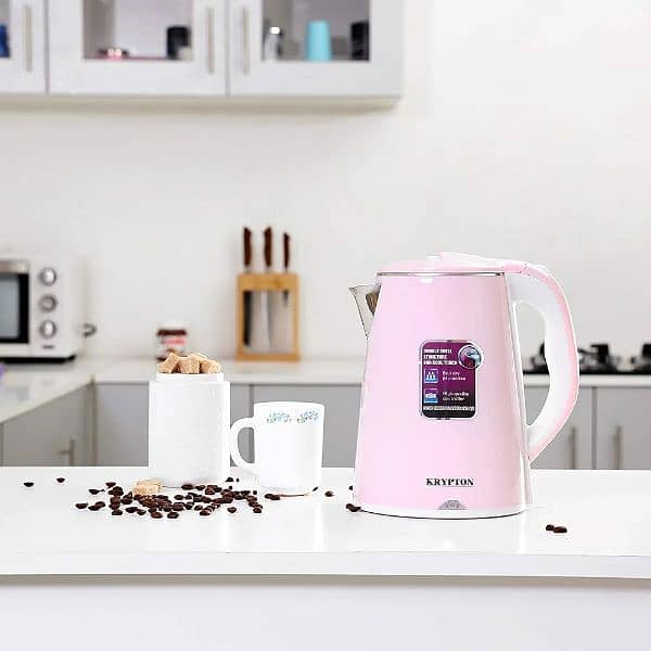 krypton Double Layer Stainless steel Kettle 1.8 Ltr knk6062, pink 1