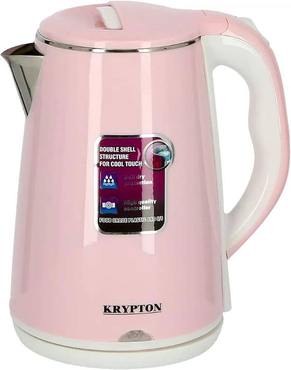 krypton Double Layer Stainless steel Kettle 1.8 Ltr knk6062, pink 2