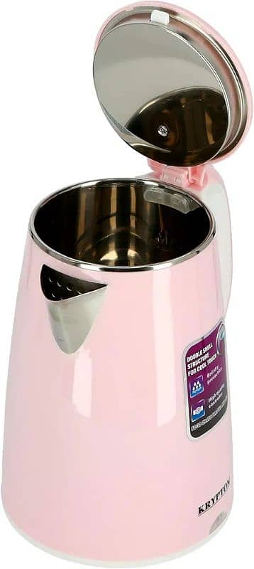 krypton Double Layer Stainless steel Kettle 1.8 Ltr knk6062, pink 4