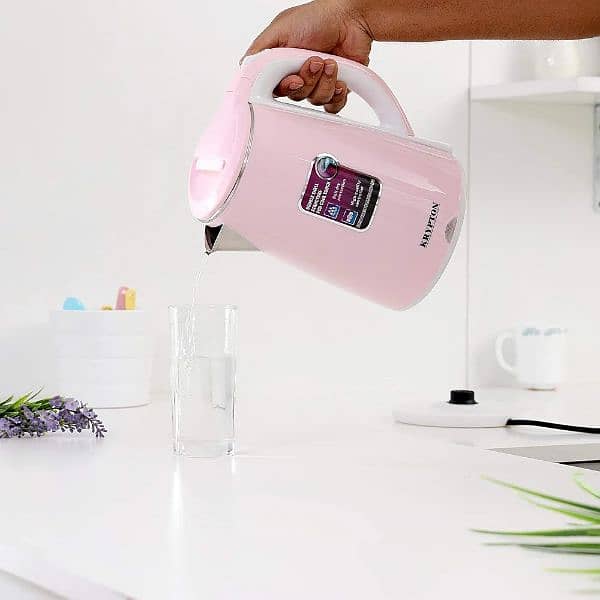 krypton Double Layer Stainless steel Kettle 1.8 Ltr knk6062, pink 5