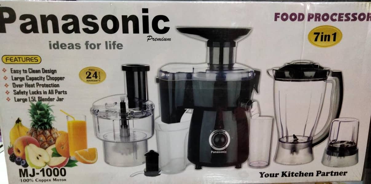 Panasonic Food Factory Juicer, Meat Chopper With Blender, Whisker, 0