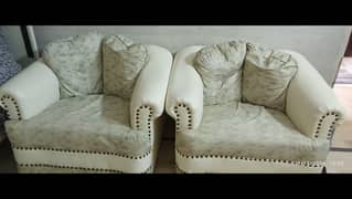 5 seater leather white color sofa set