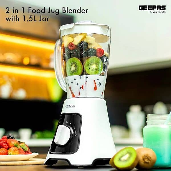 Krypton 2-in-1 Blender- KNB6125| 400W Powerful Copper Motor 2