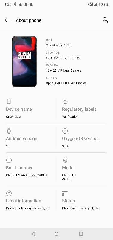 one plus 6 8/128 dual sim 1