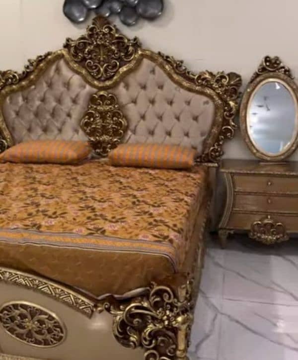 bed set / wooden bed set / king size bed / luxury bed / bridal bed set 3