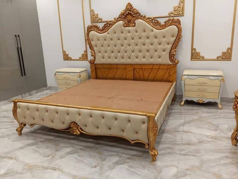 bed set / wooden bed set / king size bed / luxury bed / bridal bed set 9