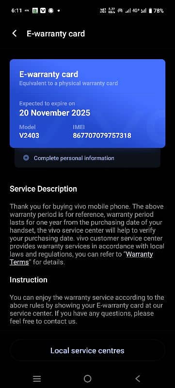 vivo v40e 1 month used 3