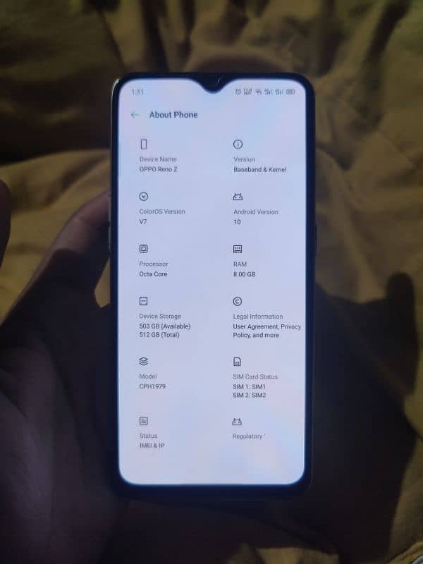 oppo reno z phone in used but full condition 1