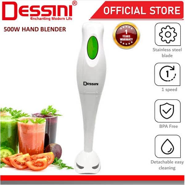 DESSINI ITALY Hand Blender Chopper Mixer Grinder Juicer 1